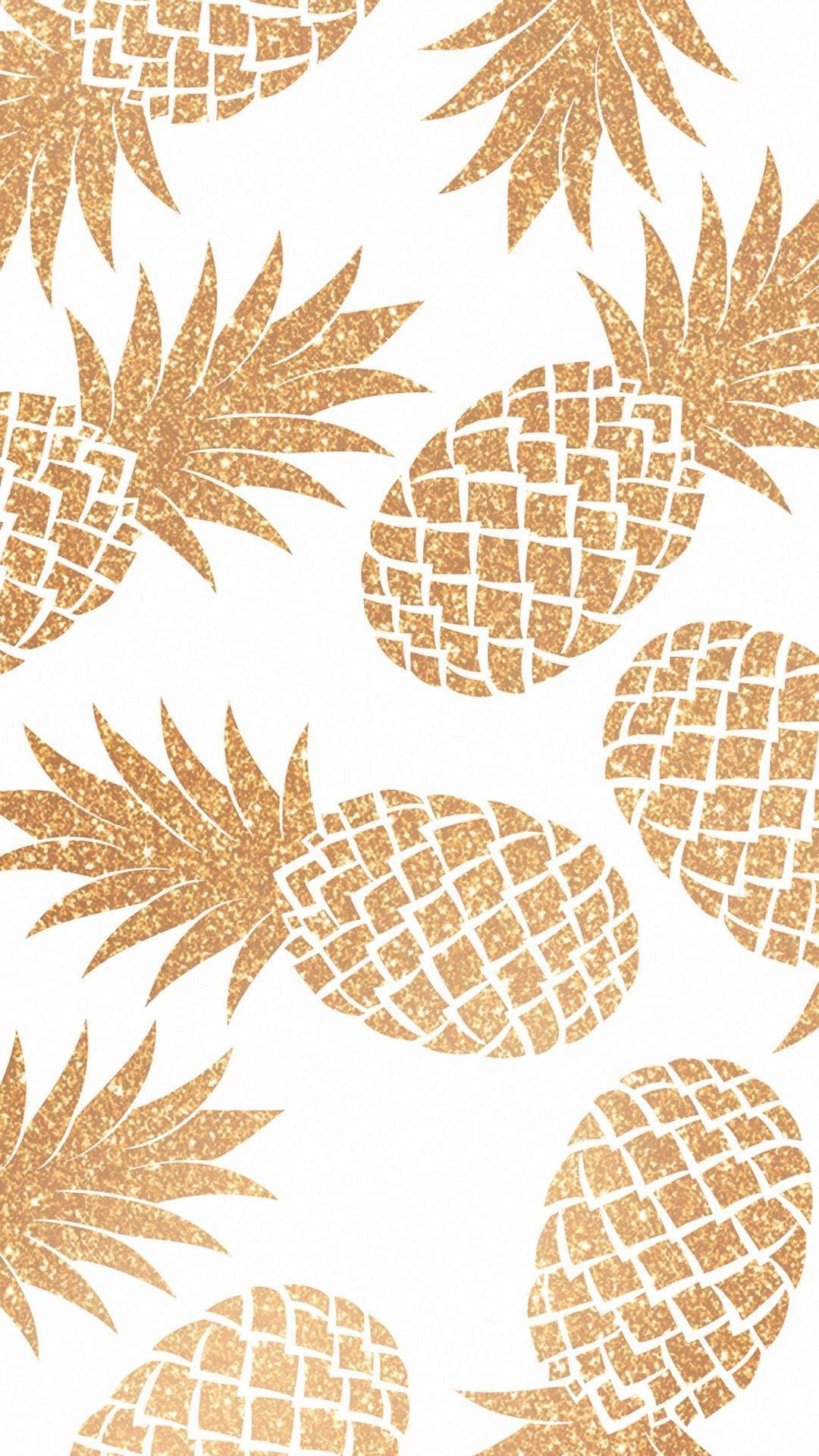 pineapple iphone, gold pineapples, white background, Full HD Phone Wallpaper