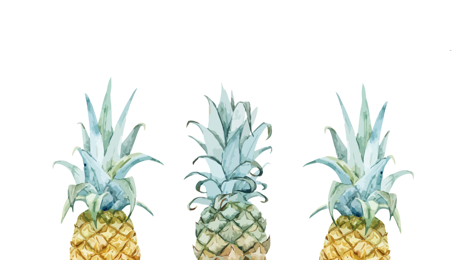 Pineapple Desktop, watercolor pineapples, golden bodies, HD Desktop Wallpaper