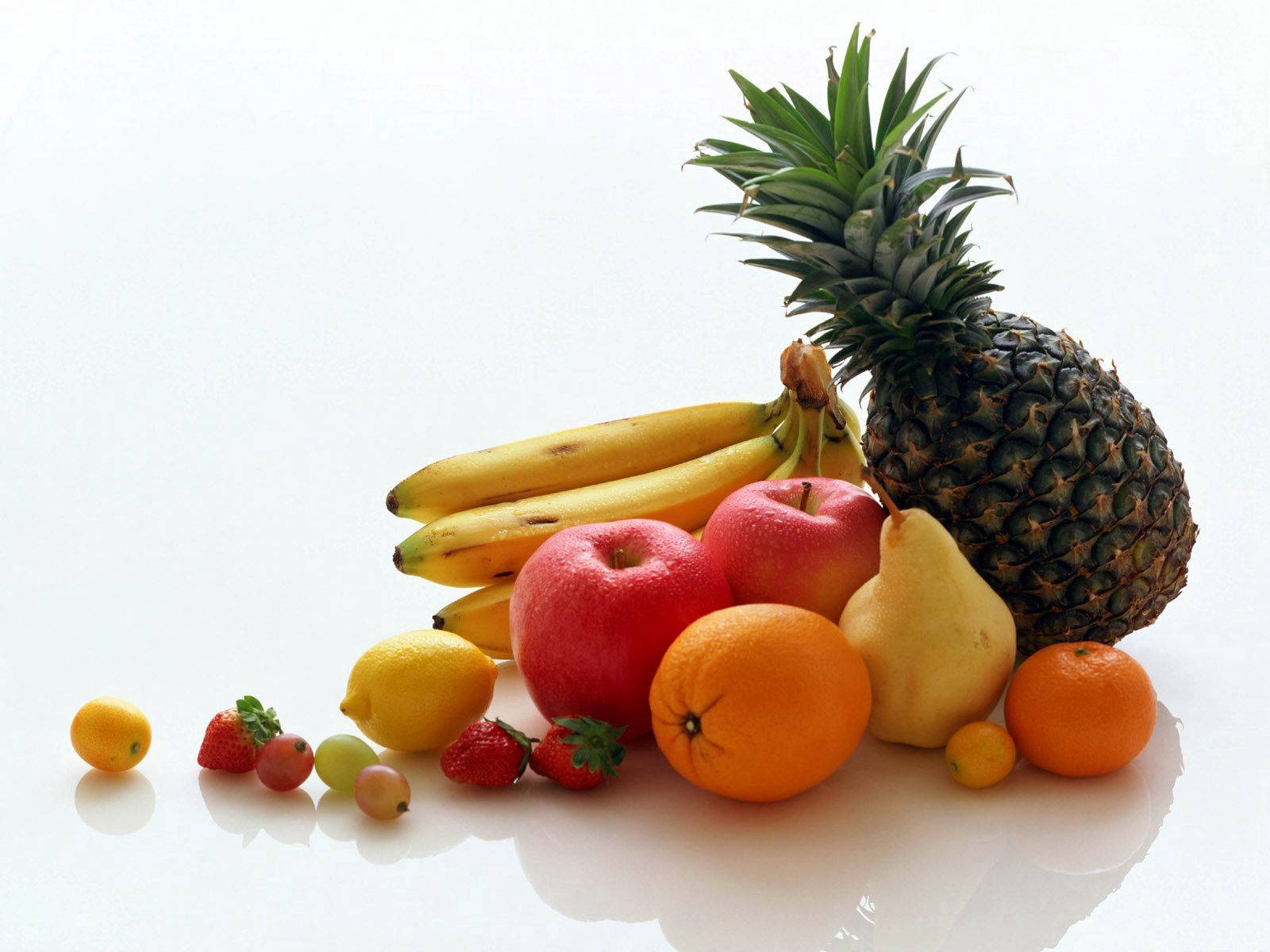 pineapple, fresh fruits, bananas, HD Desktop Wallpaper