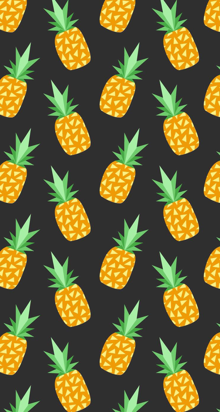 Pineapple iPhone, vibrant yellow pineapples, green crowns, HD Phone Wallpaper