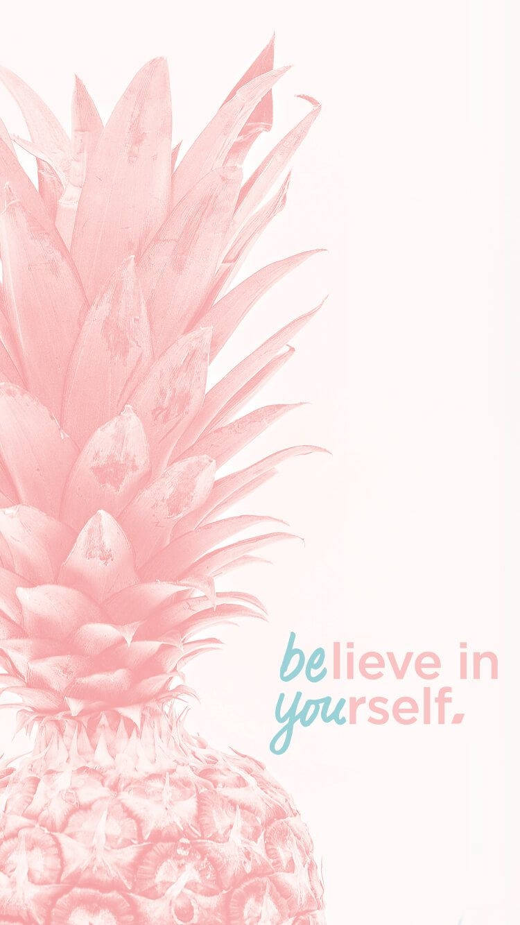 pineapple, believe in yourself, pastel blue, HD Phone Wallpaper