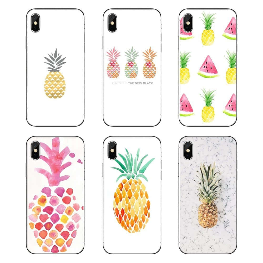 tropical pineapple, watercolor pineapples, watermelon slices, SD Desktop Wallpaper