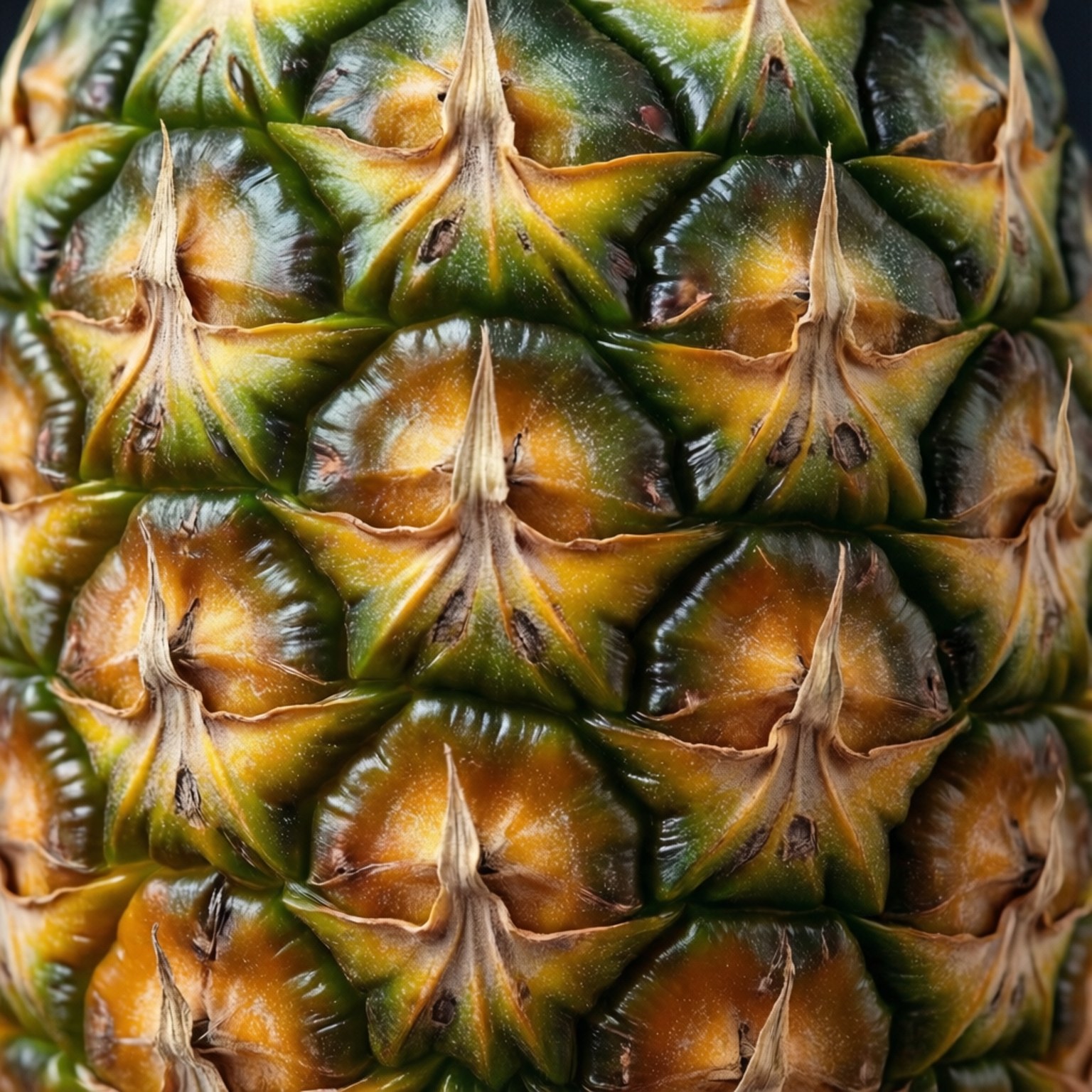 pineapple, skin texture, green scales, HD Desktop Wallpaper