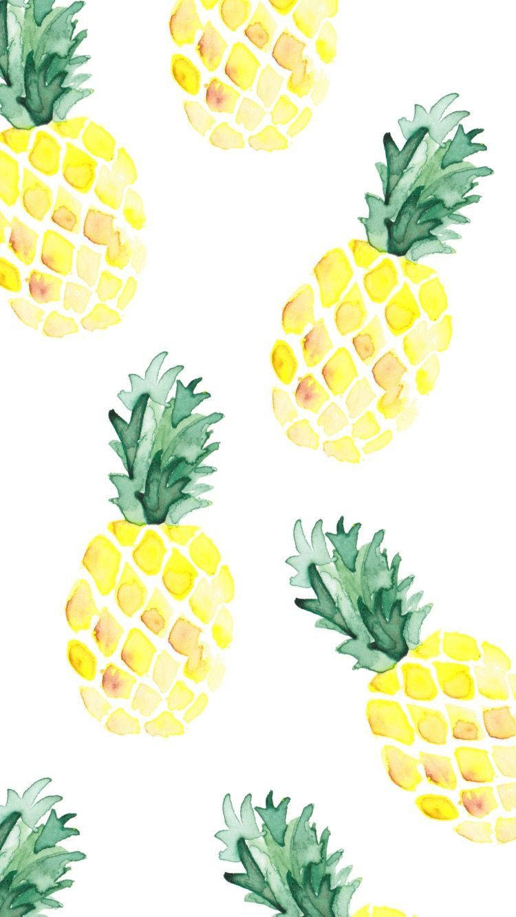 Pineapple, iPhone, watercolor, HD Phone Wallpaper