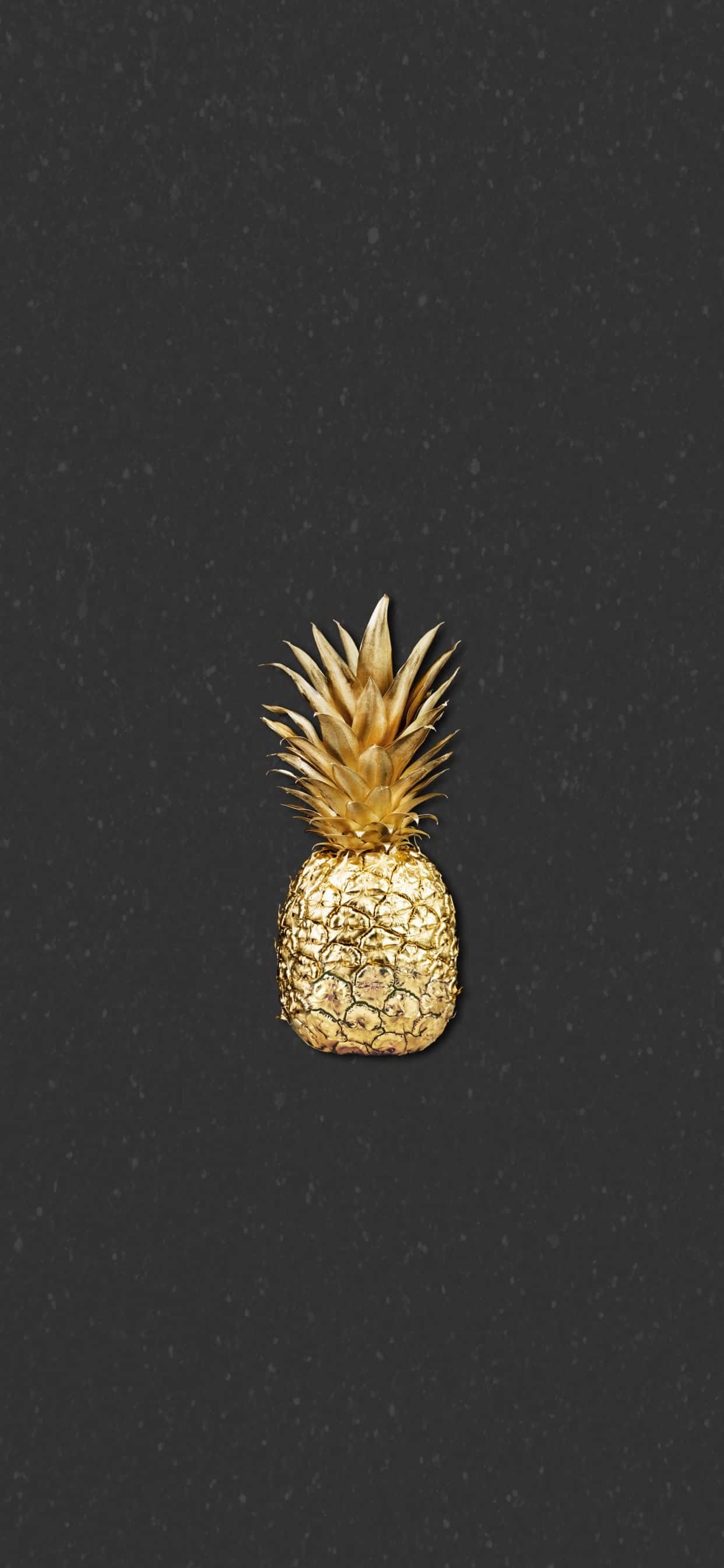 black and gold aesthetic, gold pineapple, textured dark gray surface, 2K Phone Wallpaper