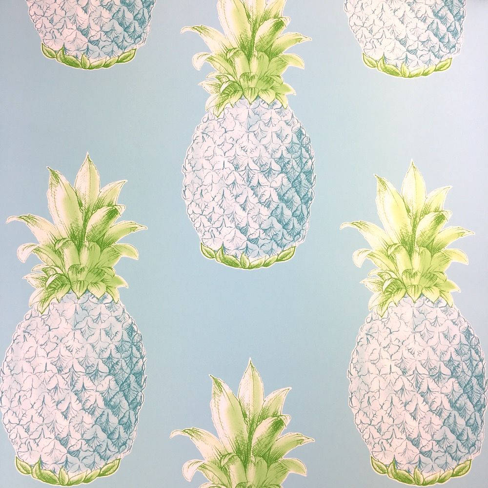 pineapple pattern, turquoise, soft pastel tones, SD Desktop Wallpaper