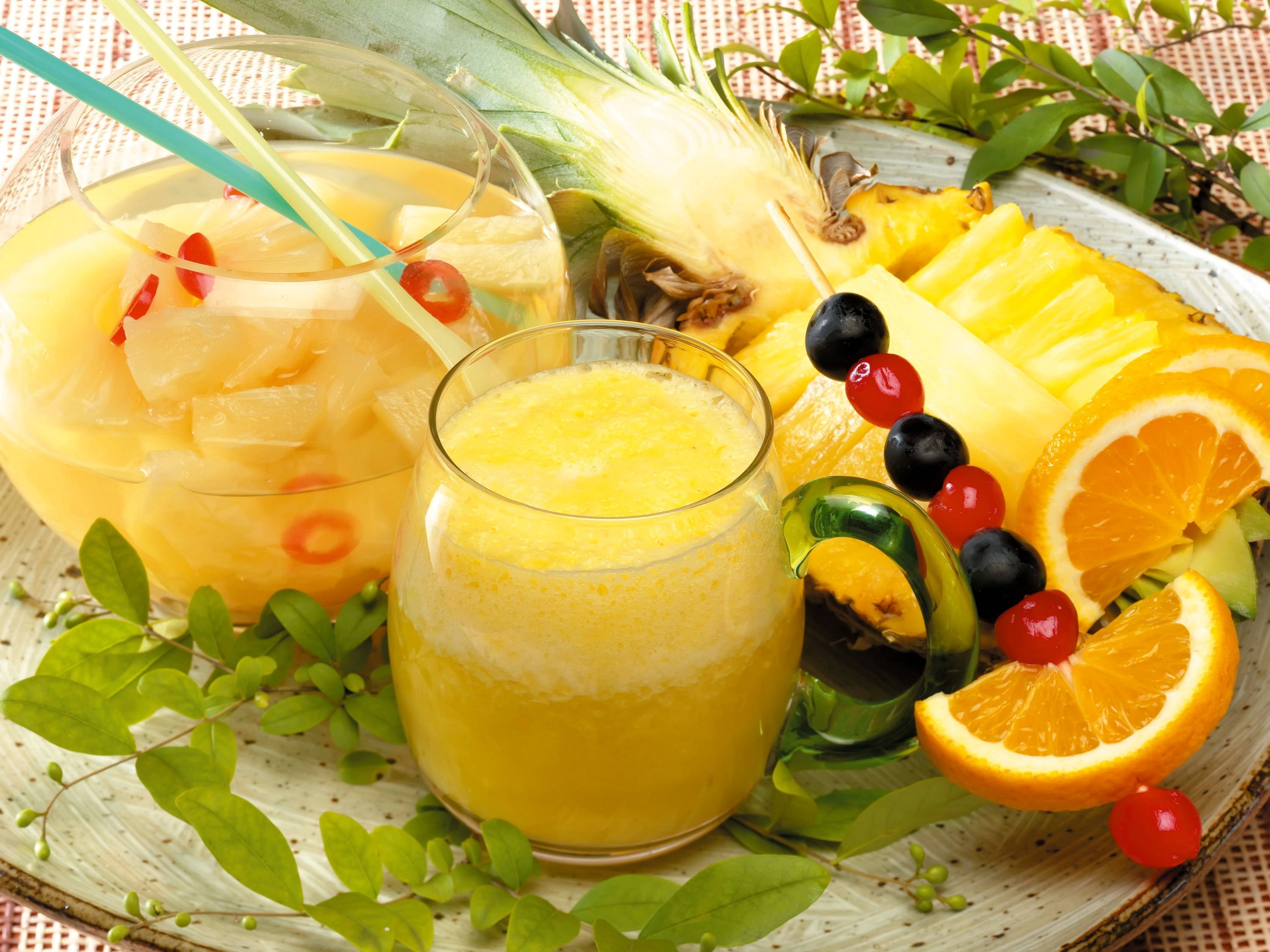 Pineapple Punch And Juice, pineapple, orange juice, 2K Desktop Wallpaper