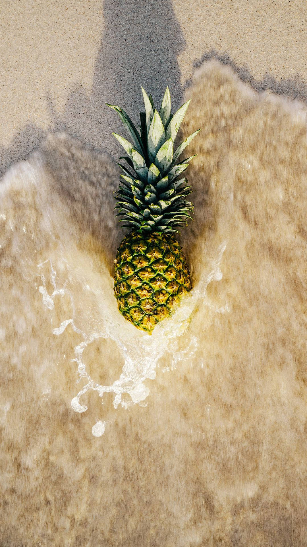 Pineapple, iPhone, sandy beach, Full HD Phone Wallpaper