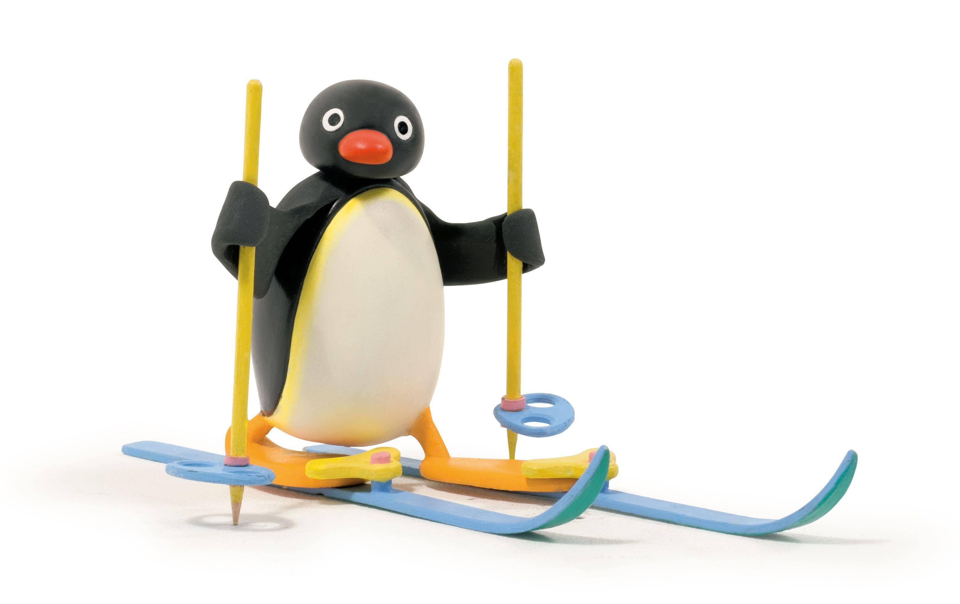 Pingu, claymation, alpine skiing, 2K Desktop Wallpaper