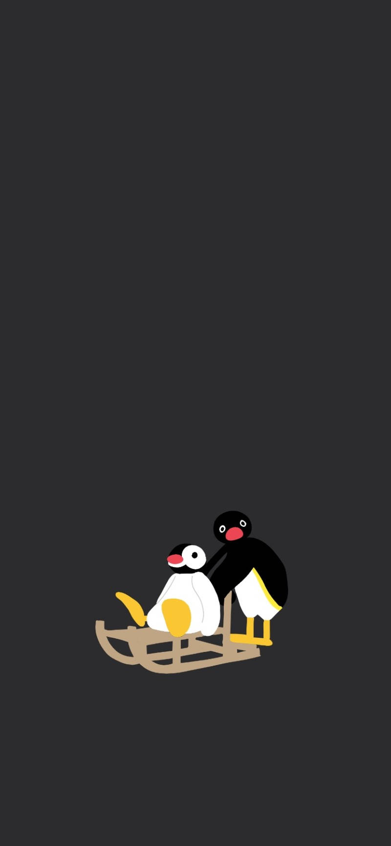 Pingu, Pinga, wooden sled, HD Phone Wallpaper