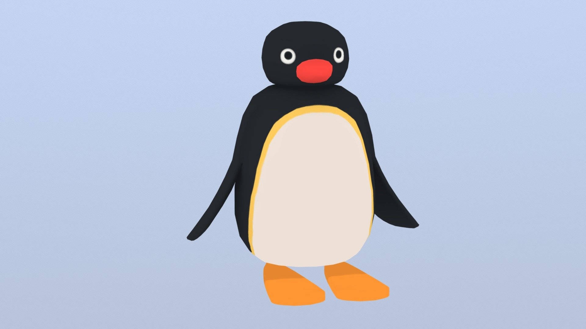 Pingu, black body, cream belly, Full HD Desktop Wallpaper
