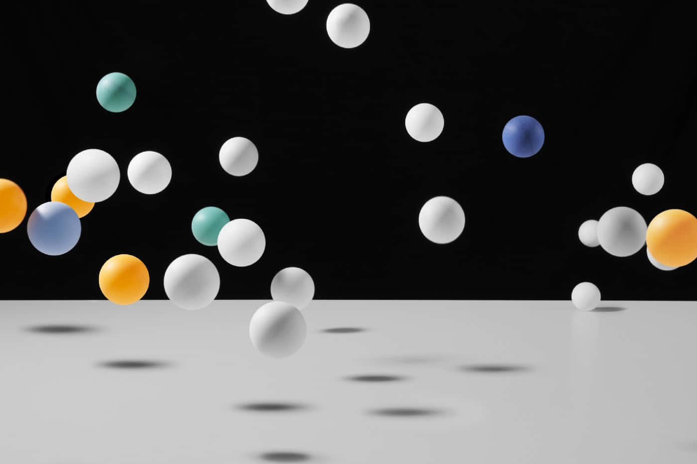 Coherent Pingpong Balls, vibrant colors, reflective surface, HD Desktop Wallpaper
