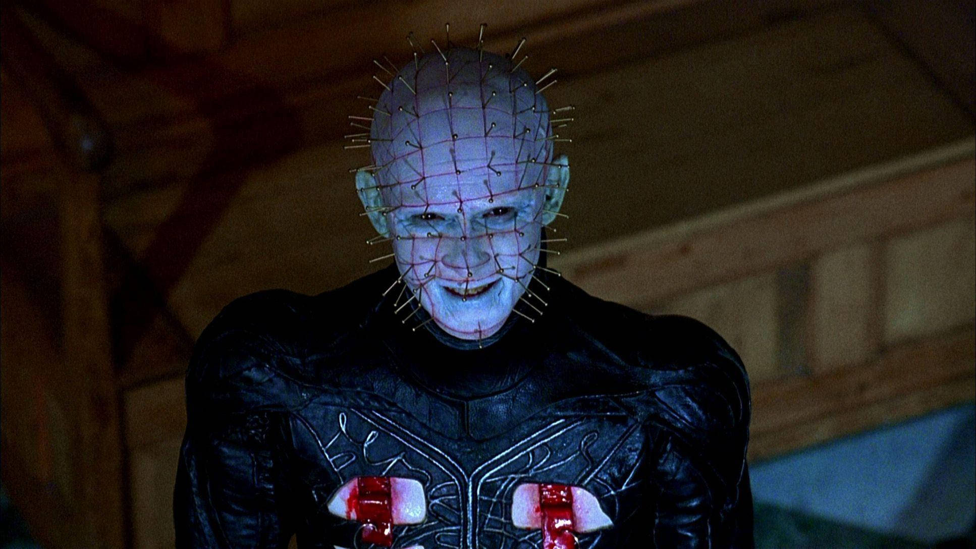 Pinhead, pale bald figure, pins embedded in its head, Full HD Desktop Wallpaper