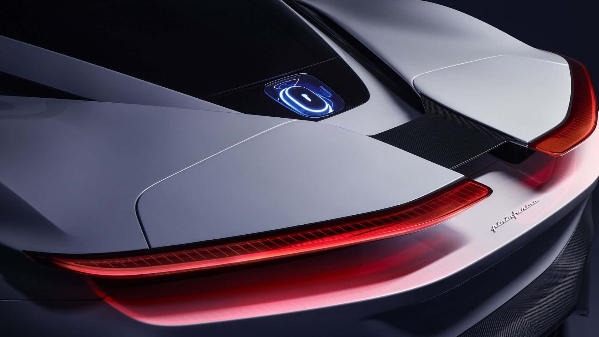 Pininfarina, sleek silver sports car, glowing red taillights, Full HD Desktop Wallpaper