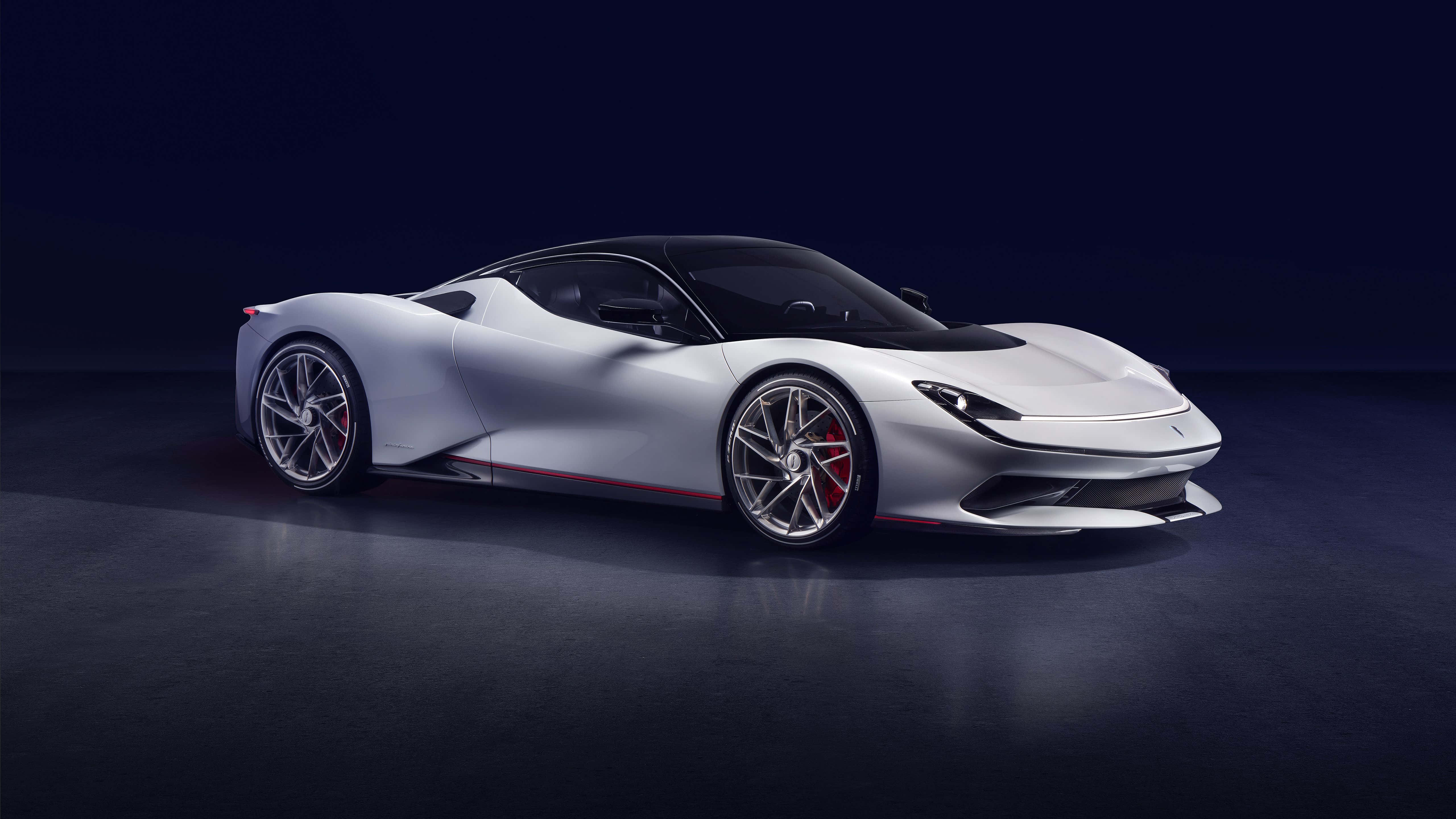 Pininfarina, silver, red brake calipers, 5K Desktop Wallpaper