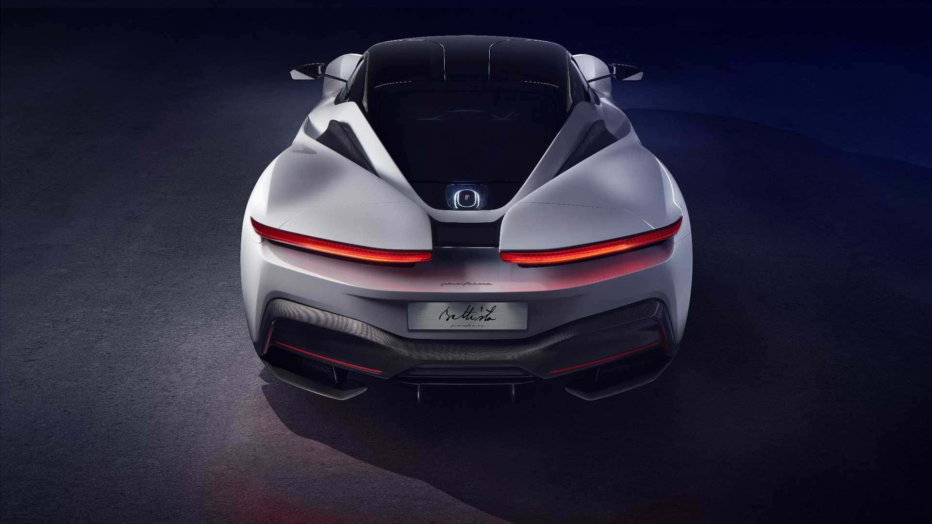 Pininfarina, sleek silver sports car, glowing red taillights, Full HD Desktop Wallpaper
