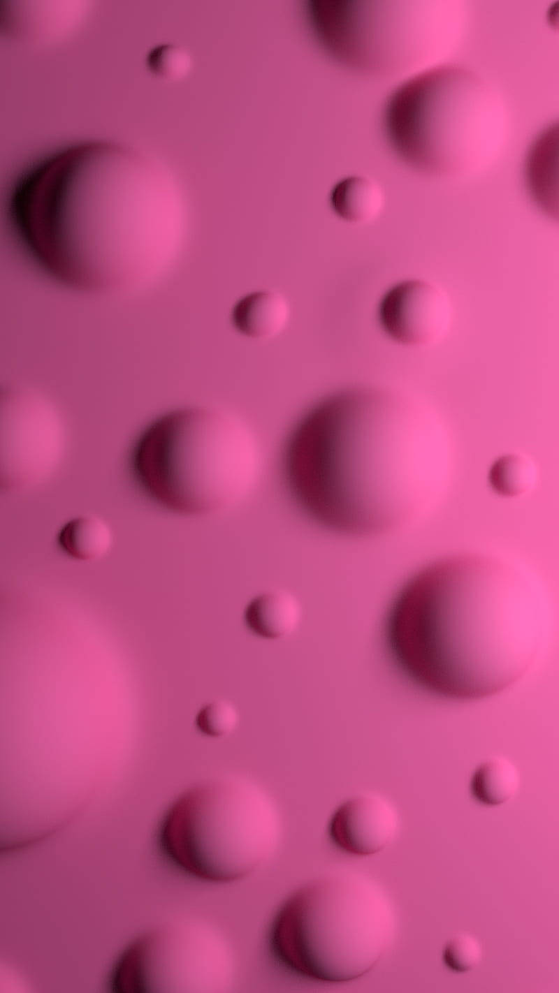 pink 3d iphone, floating balls, soft pink surface, HD Phone Wallpaper