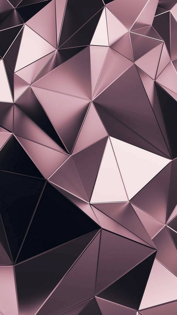 Pink 3d iPhone, mirror fractal, rose gold, HD Phone Wallpaper