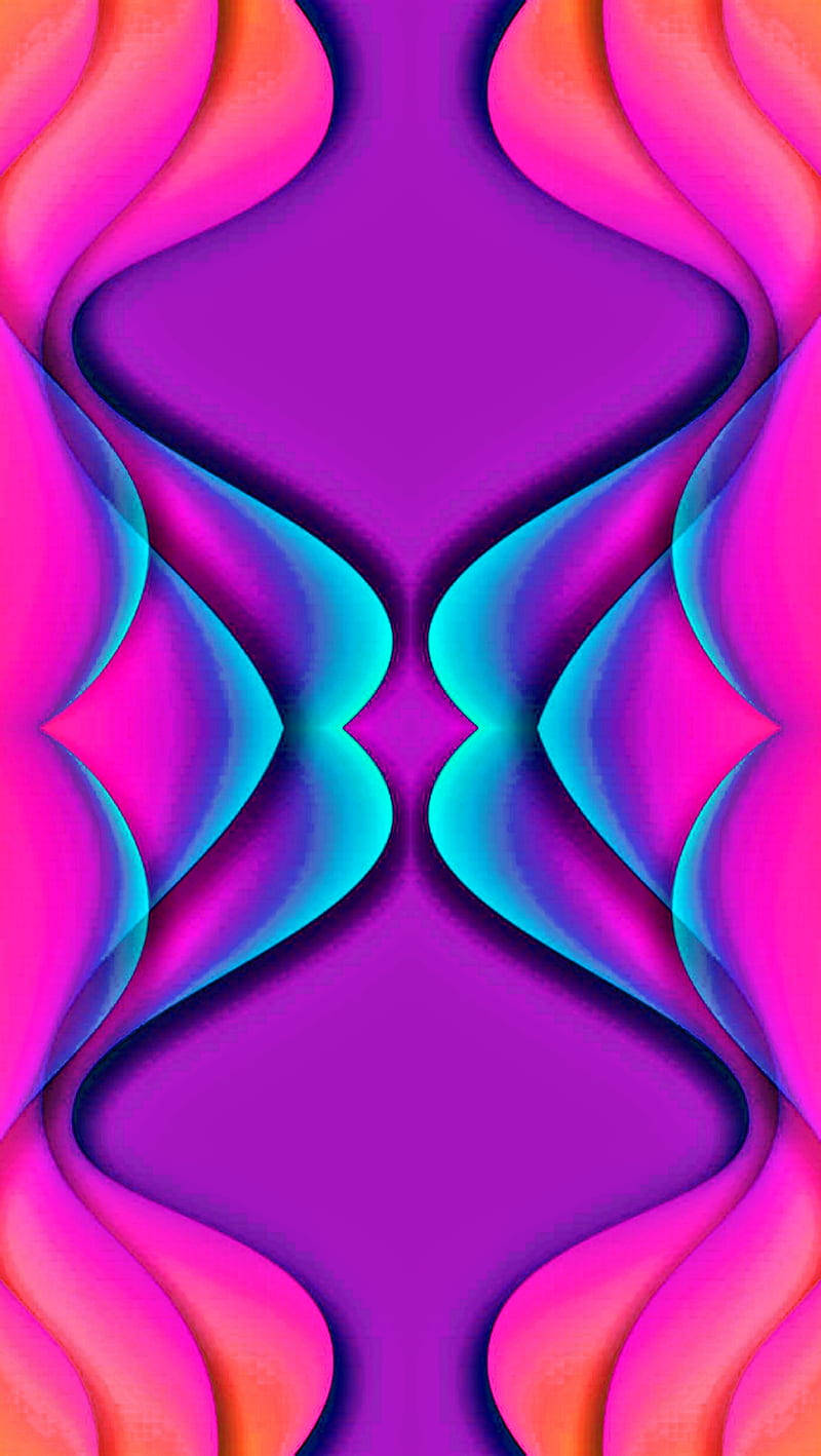 mirrored pink 3d iphone, pink, cyan, HD Phone Wallpaper