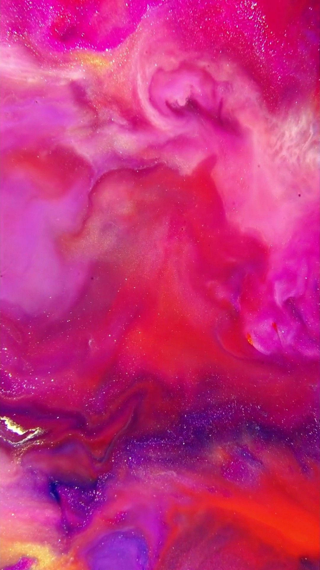 abstract pink 3d iphone, vibrant swirling abstract paint, glittering pink red and purple hues, Full HD Phone Wallpaper