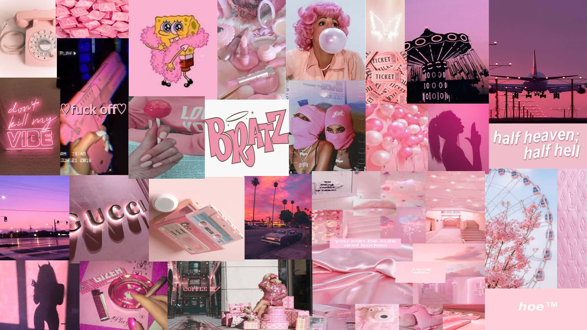pink aesthetic tumblr, pastel aesthetic, pop culture icons, Full HD Desktop Wallpaper