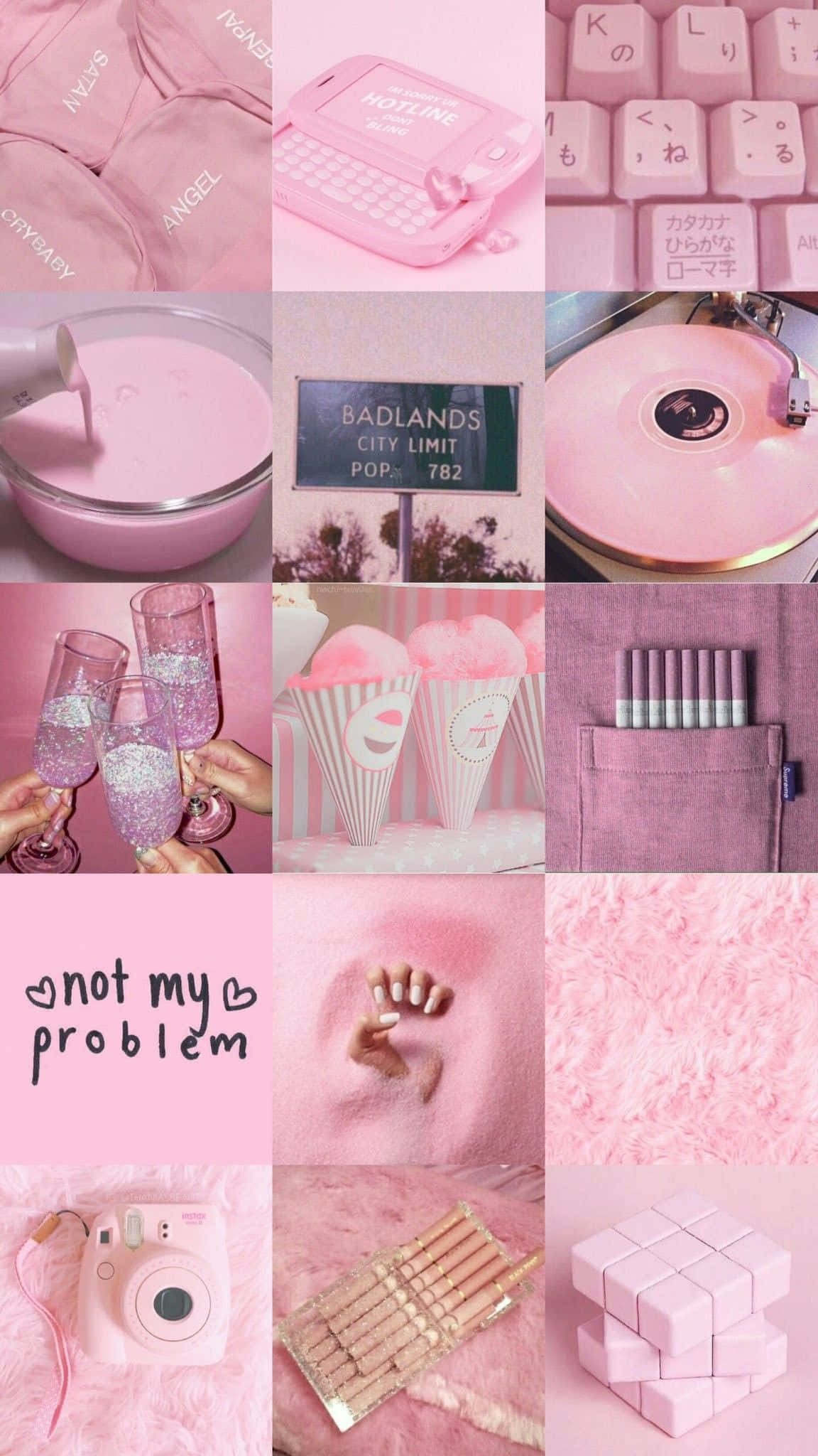 pastel pink, keyboard, vintage phone, Full HD Phone Wallpaper
