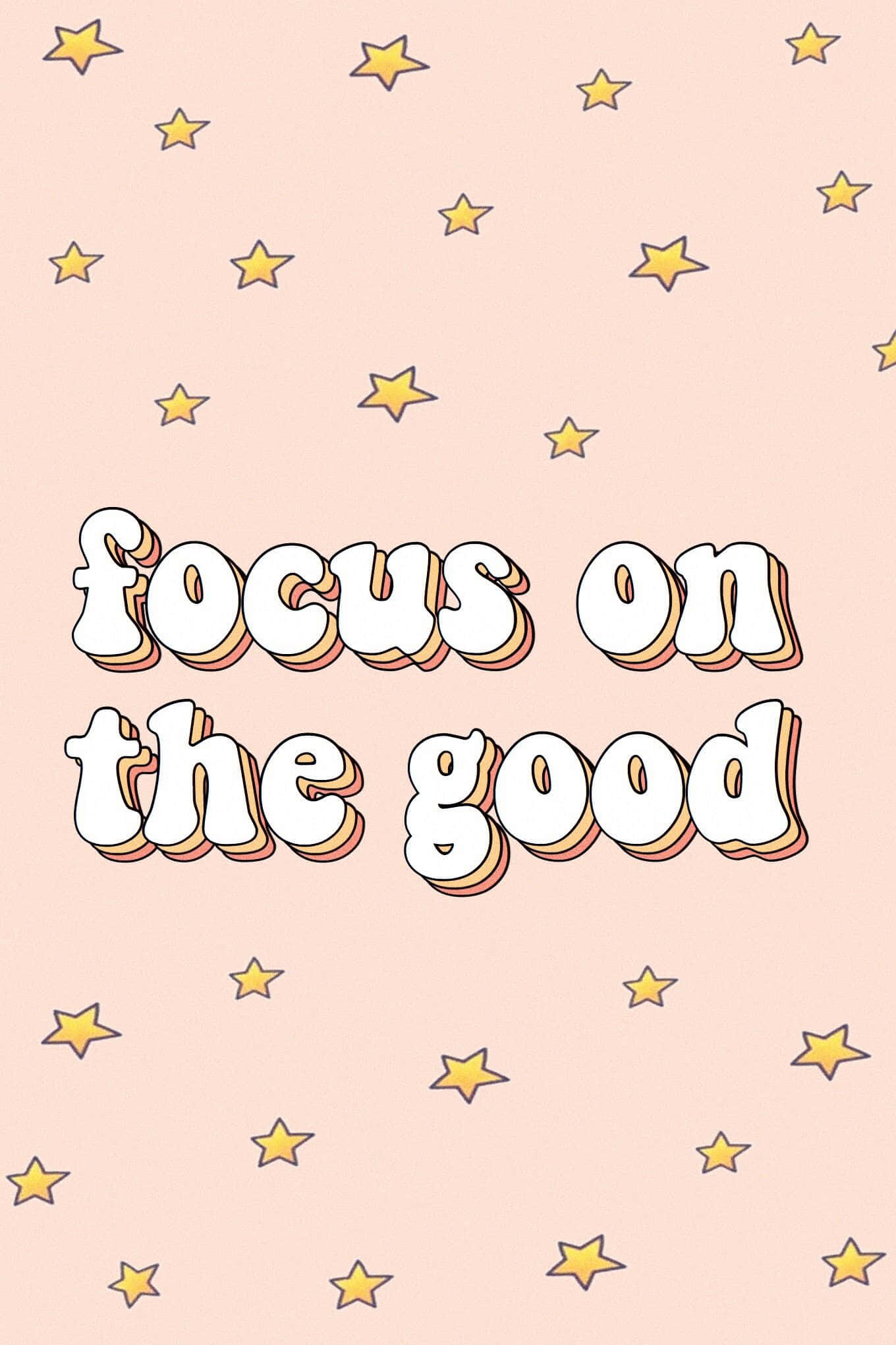 Pastel pink, yellow stars, bold 3d-style text, Full HD Phone Wallpaper