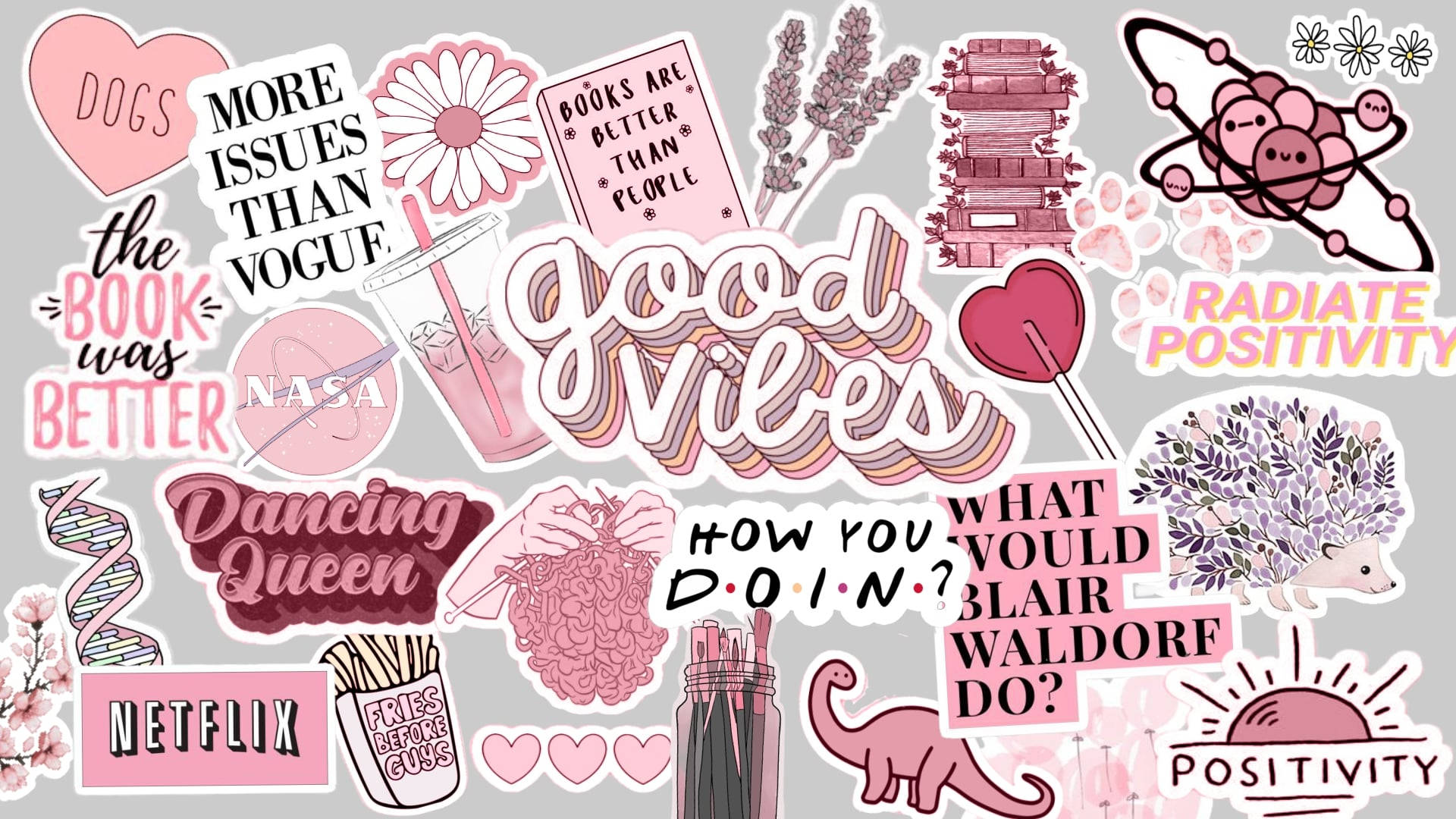Pink Aesthetic, vibrant pink, mauve, Full HD Desktop Wallpaper