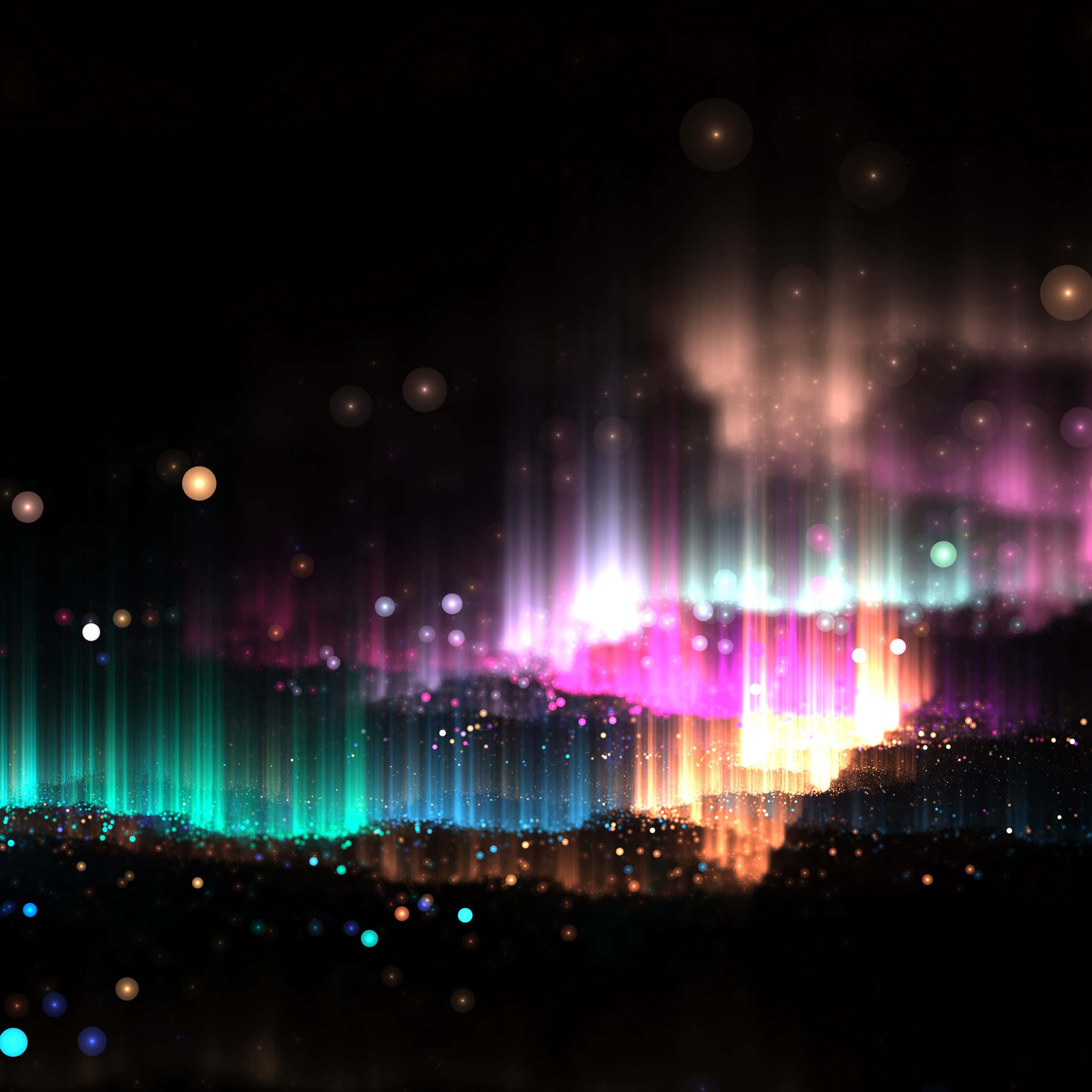 Pink And Black Glitter Sky, electric teal pink, gold, 2K Desktop Wallpaper