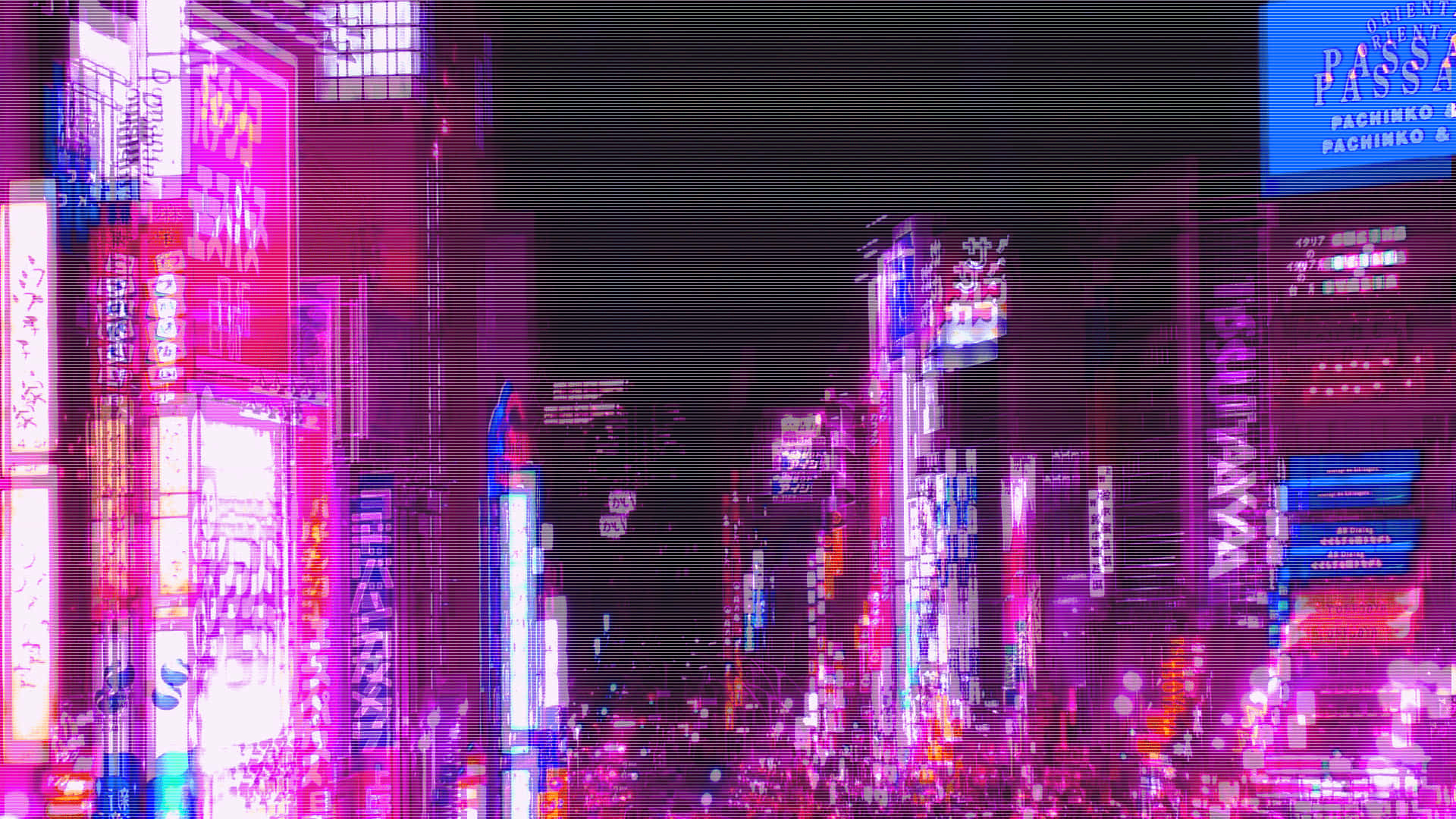 pink and blue aesthetic, neon signs, dark night sky, Full HD Desktop Wallpaper