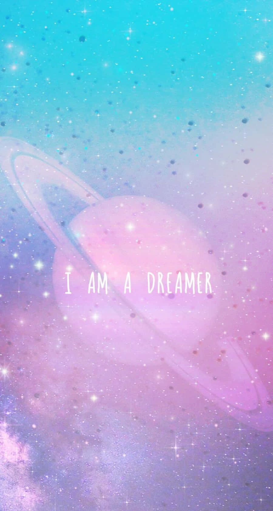 I AM A DREAMER, pastel galaxy, glowing planet, HD Phone Wallpaper