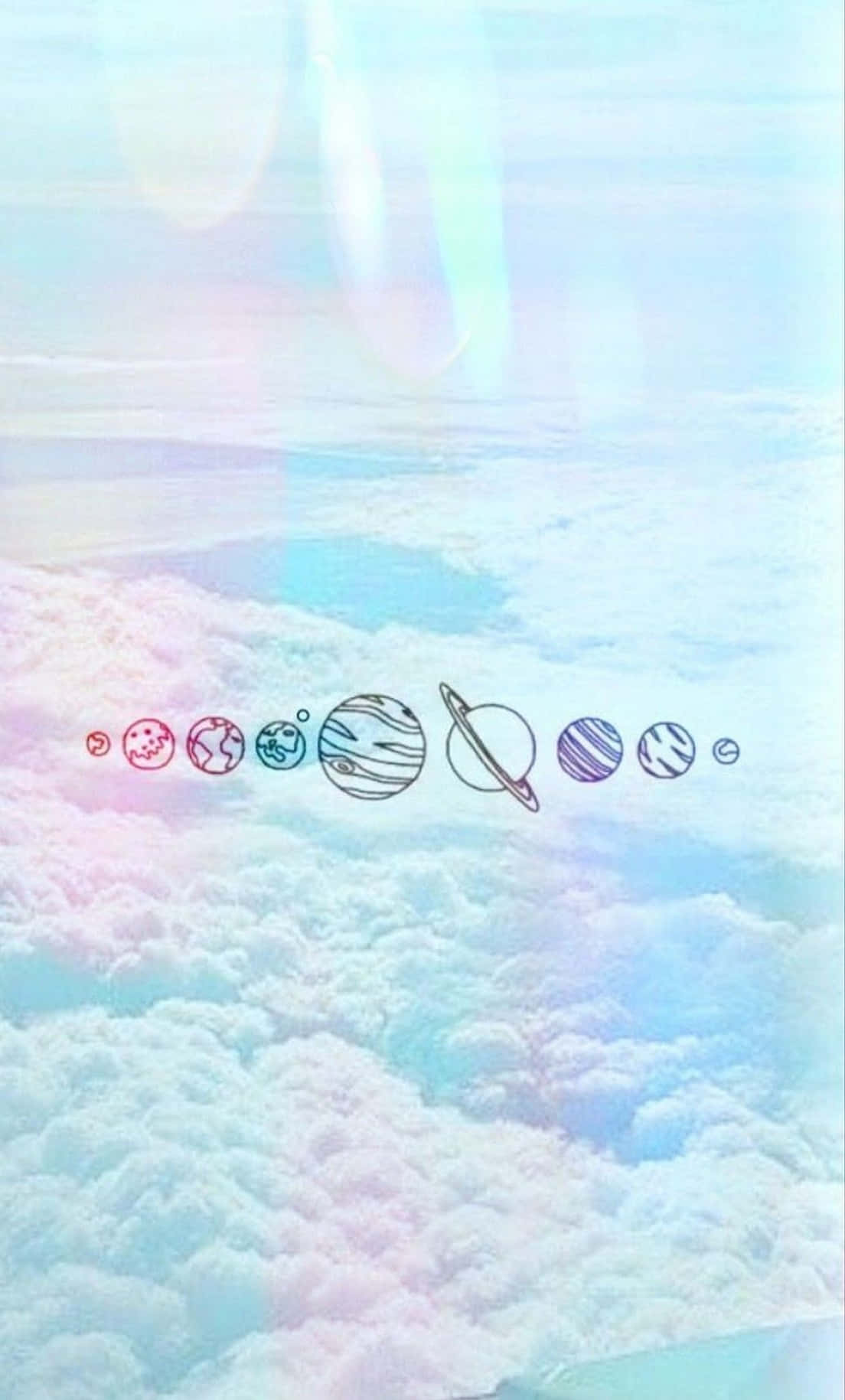 Planets, Pink And Blue Aesthetic, pastel clouds, HD Phone Wallpaper