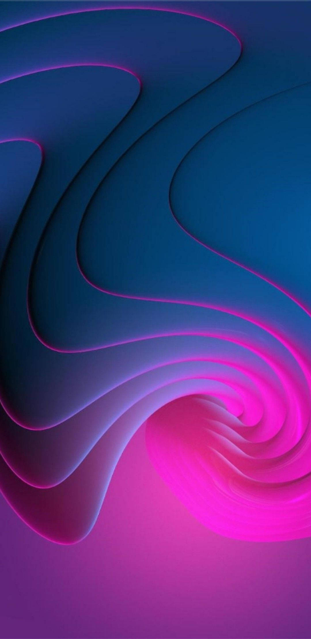 neon pink, deep blue, abstract waves, Full HD Phone Wallpaper