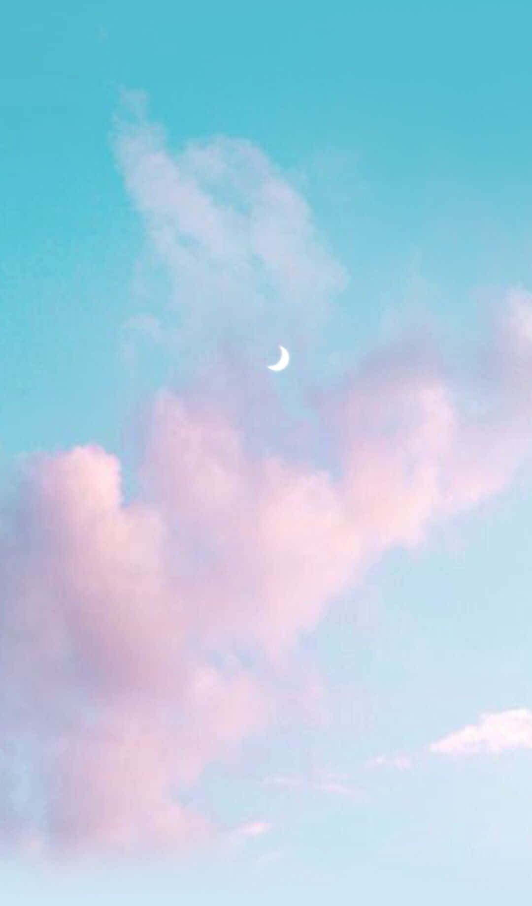 Moon, crescent moon, pastel pink, HD Phone Wallpaper
