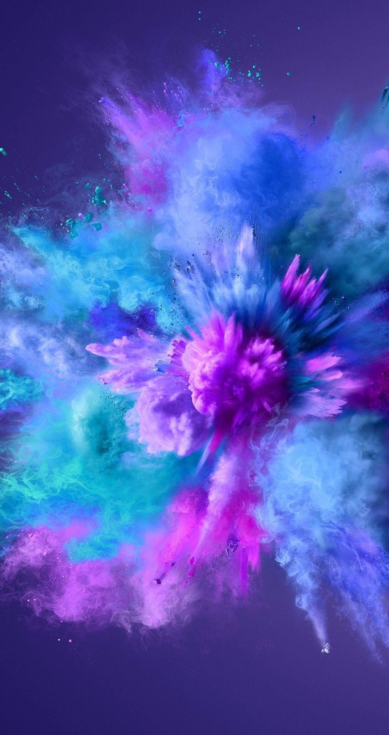 Pink And Blue Explosion, purple blue, teal, 2K Phone Wallpaper