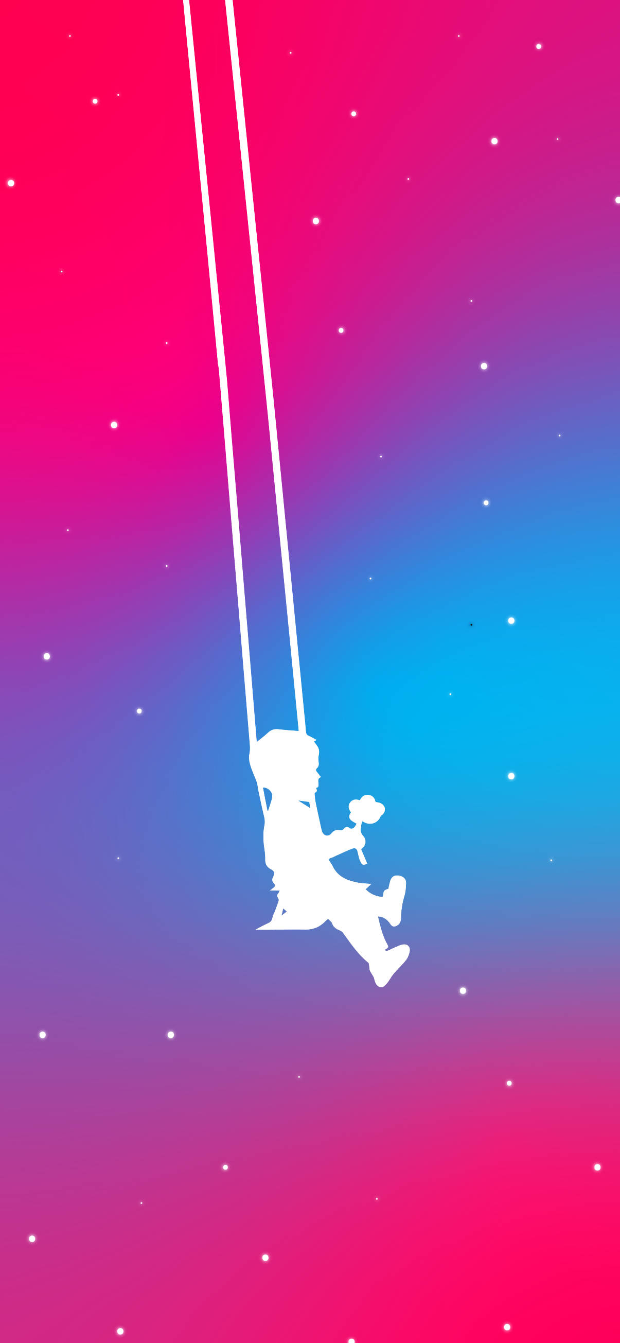 Pink And Blue Swing, vibrant pink and blue gradient sky, stars, 2K Phone Wallpaper