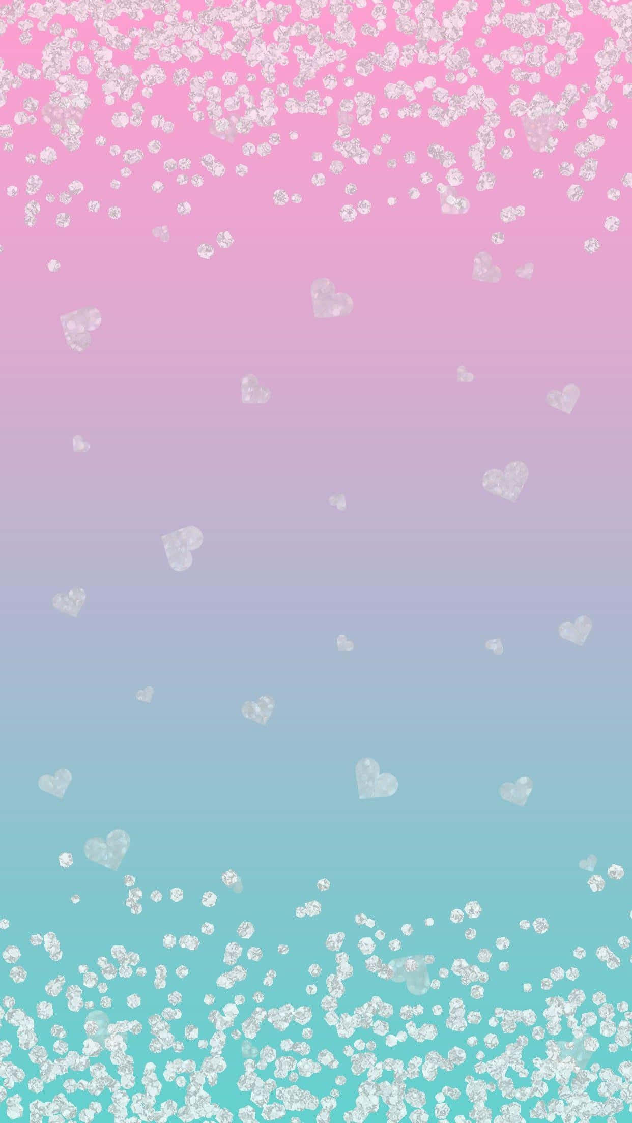 pastel blue, pastel pink, hearts, Full HD Phone Wallpaper