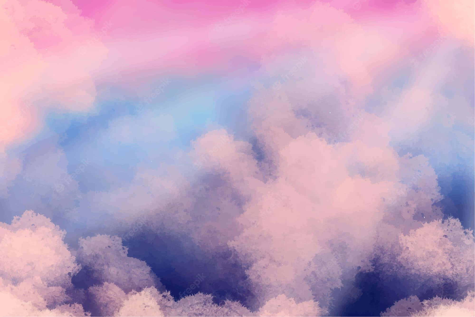 Pink And Blue Clouds, sunset, soft pink and blue clouds, Full HD Desktop Wallpaper