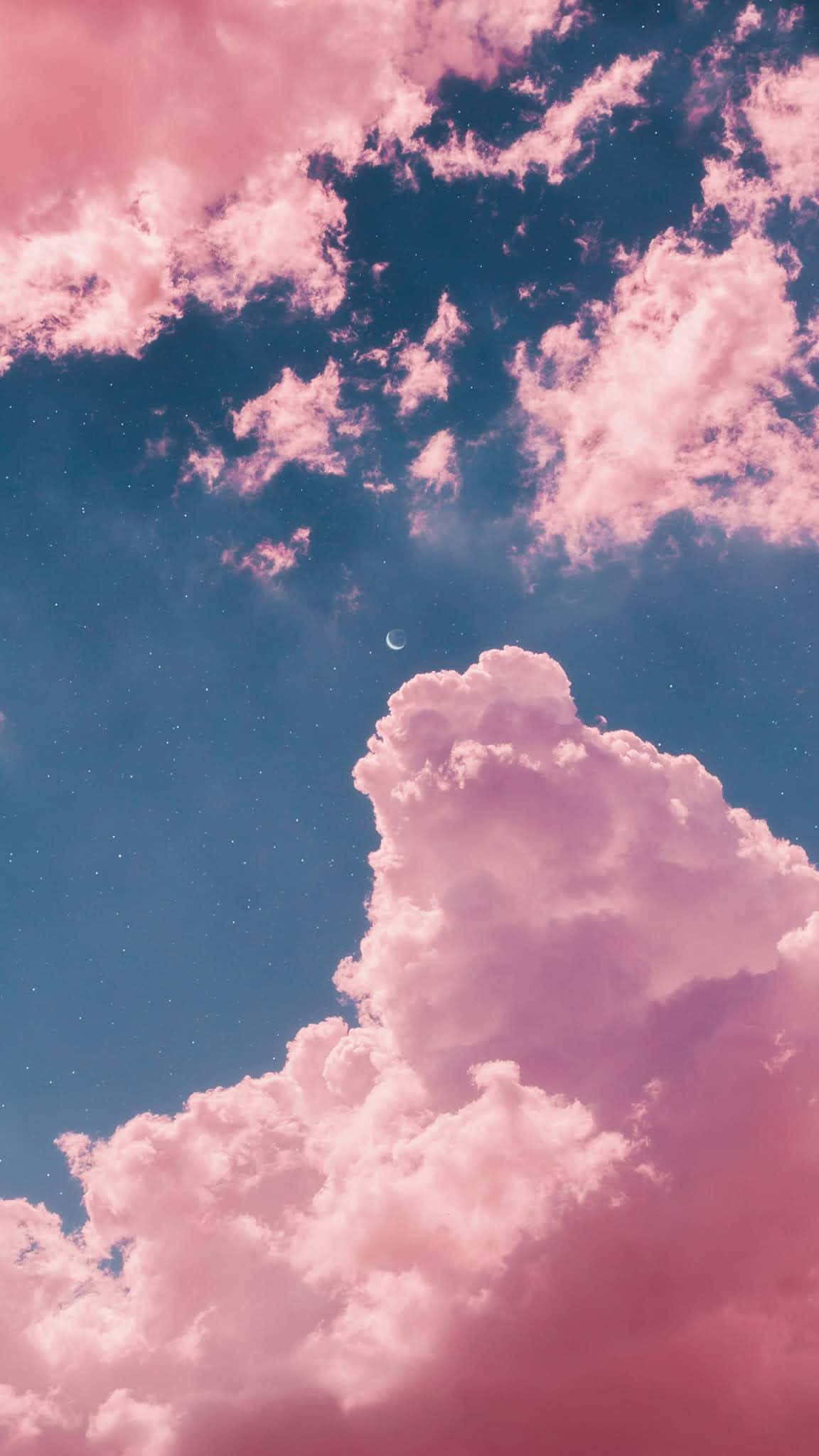 Pink And Blue Clouds, cumulus, deep blue sky, Full HD Phone Wallpaper