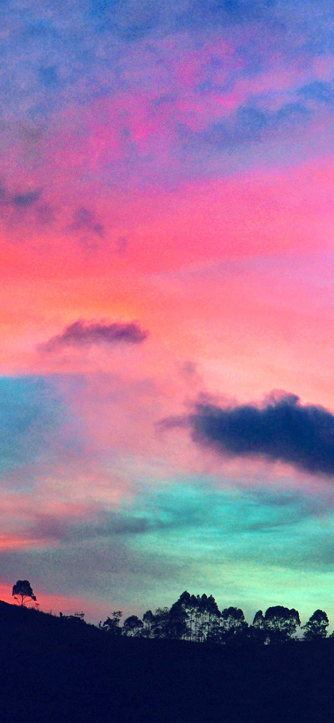 pink, blue, clouds, Full HD Phone Wallpaper