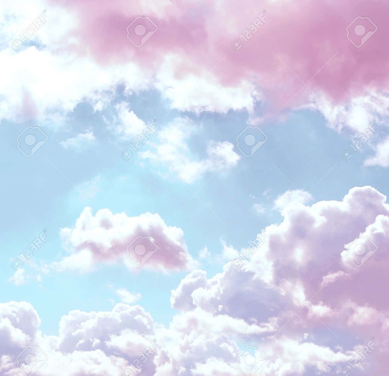 Pink And Blue Clouds, pastel pink, blue, HD Desktop Wallpaper