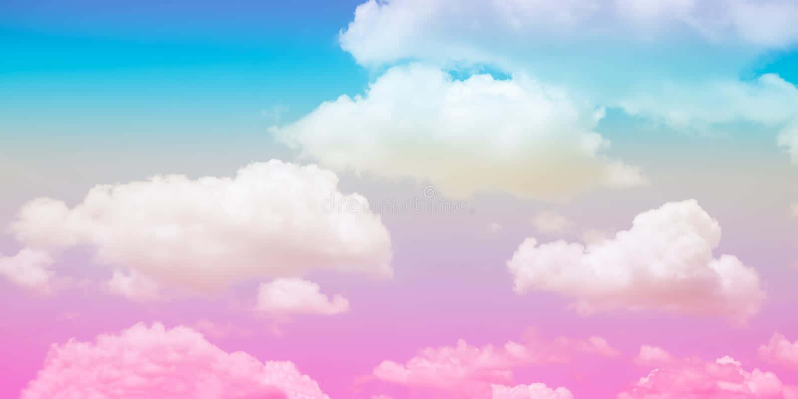 pink, blue, clouds, HD Desktop Wallpaper