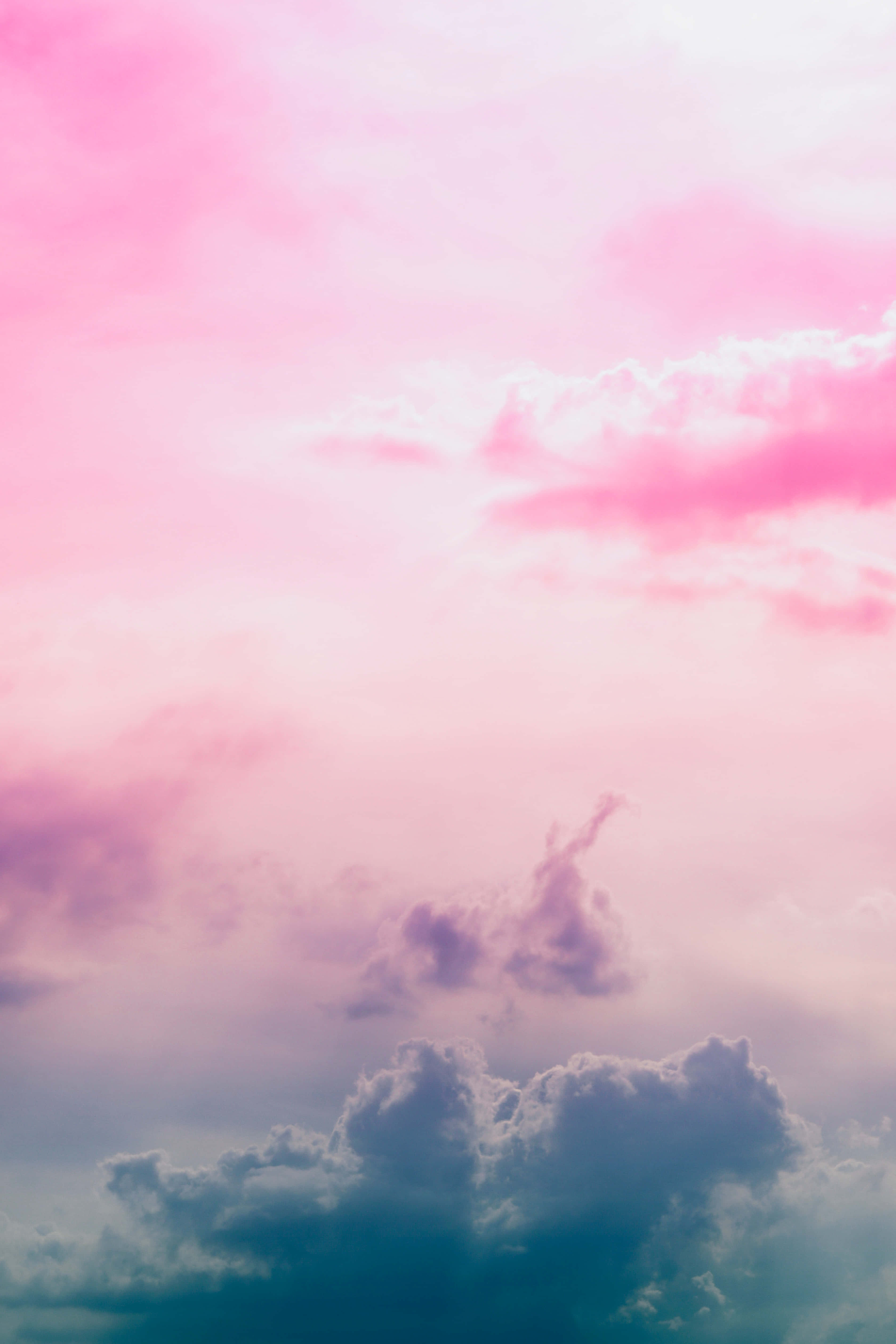 pink and blue clouds, twilight, soft pink, 5K Phone Wallpaper