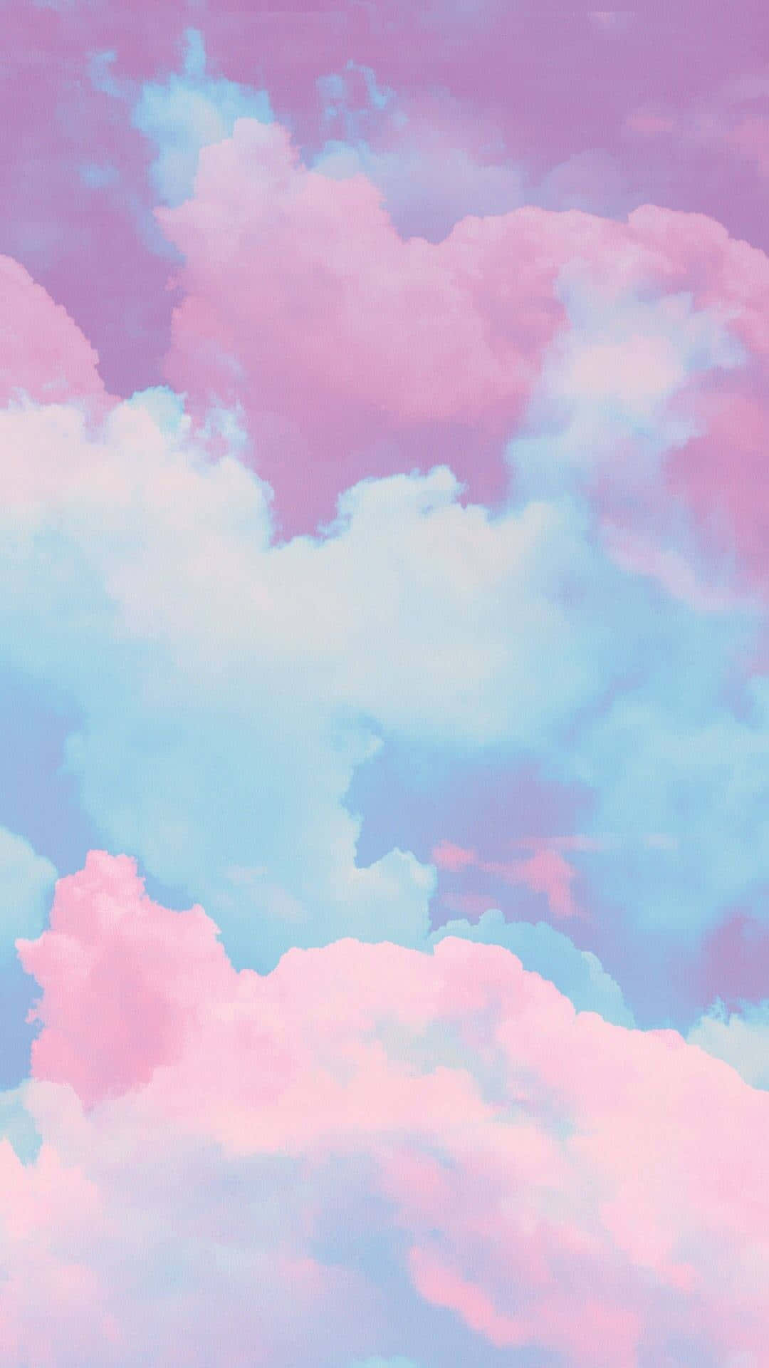 pink and blue clouds, pastel clouds, serene sky, Full HD Phone Wallpaper