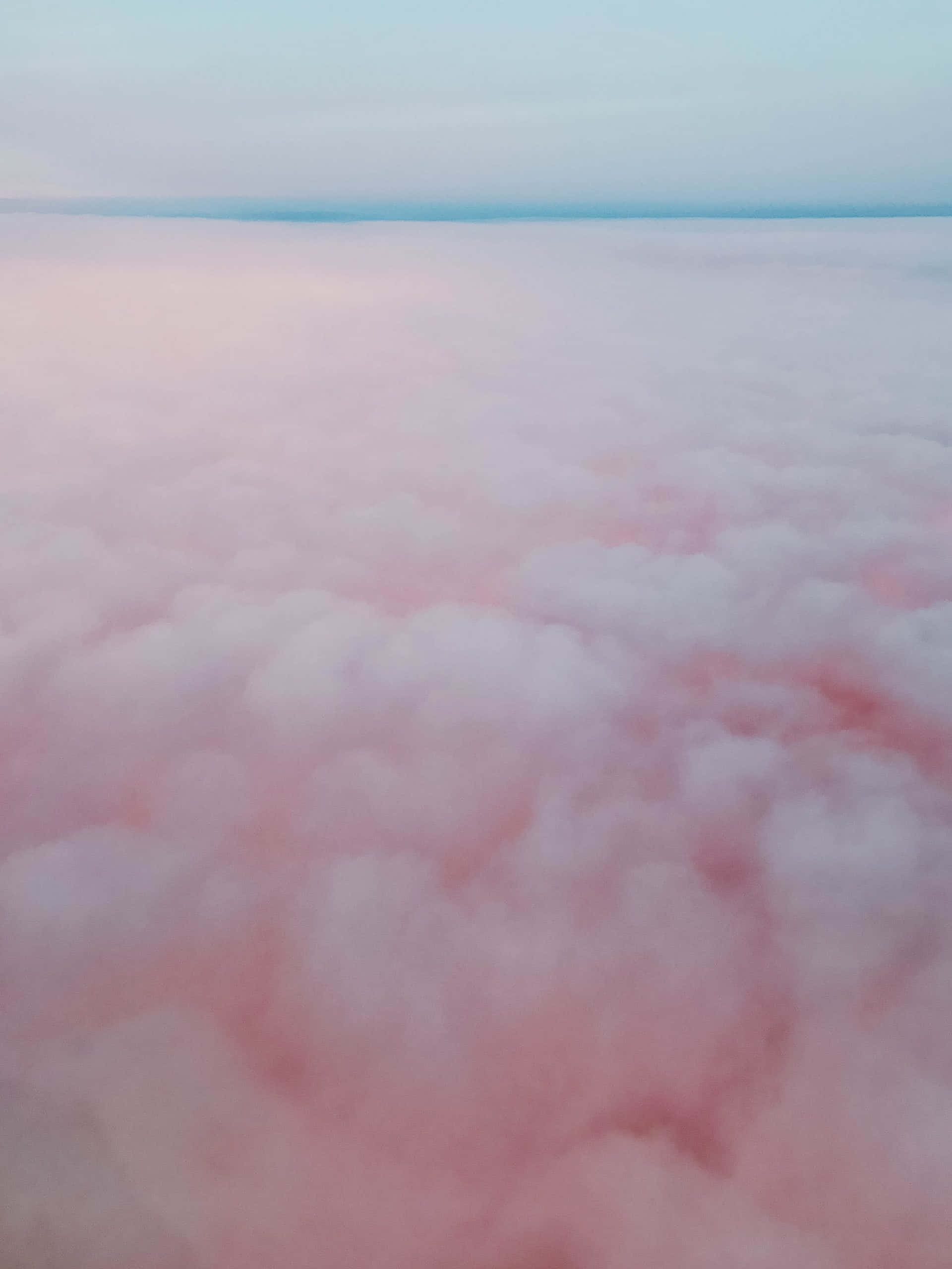 pink and blue clouds, soft pink and white clouds, pale blue sky, 2K Phone Wallpaper