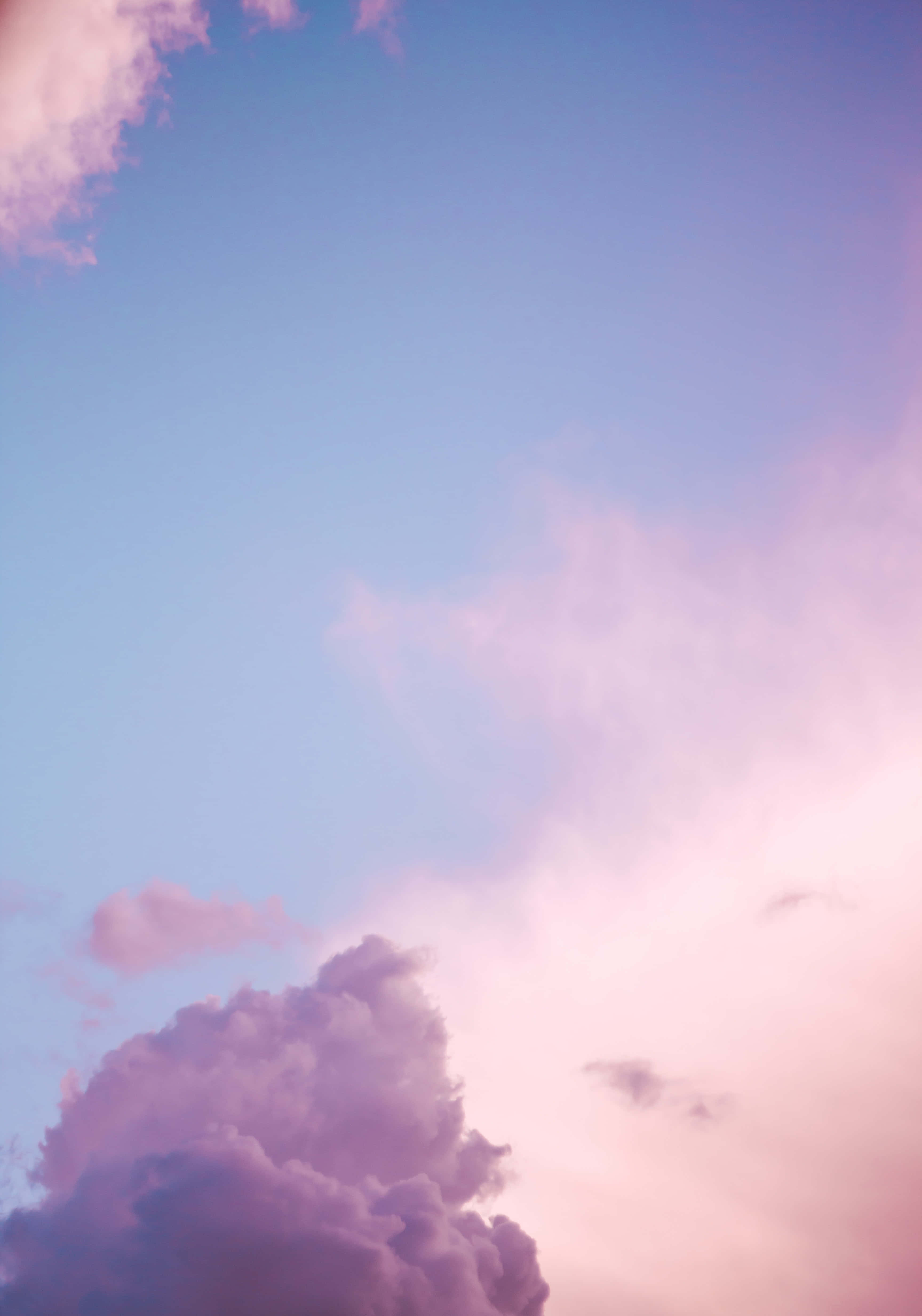 pink and blue clouds, twilight sky, soft pink, 4K Phone Wallpaper