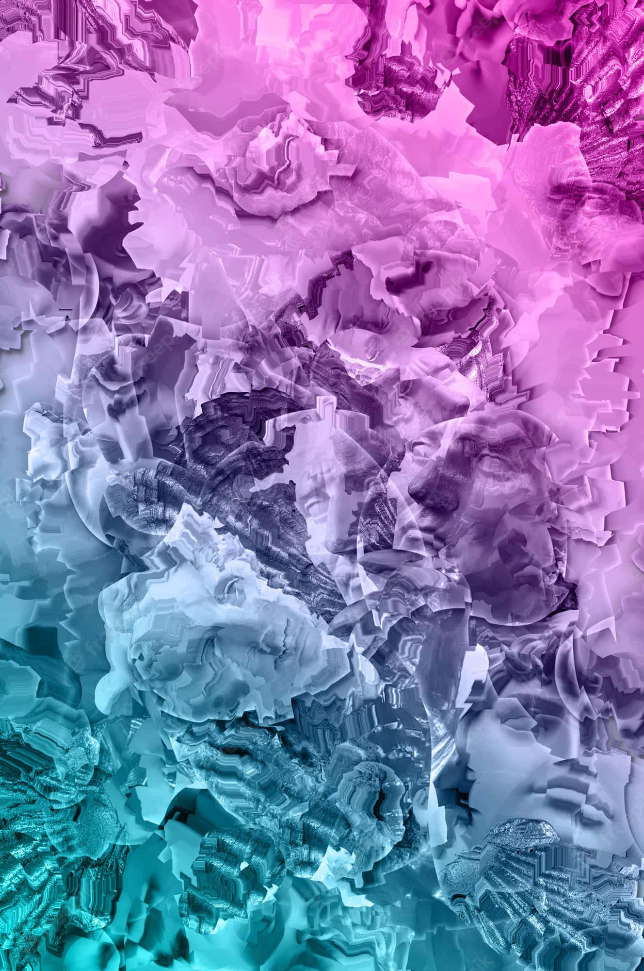 abstract faces contemporary, surreal abstract digital artwork, jagged crystalline formations, Full HD Phone Wallpaper