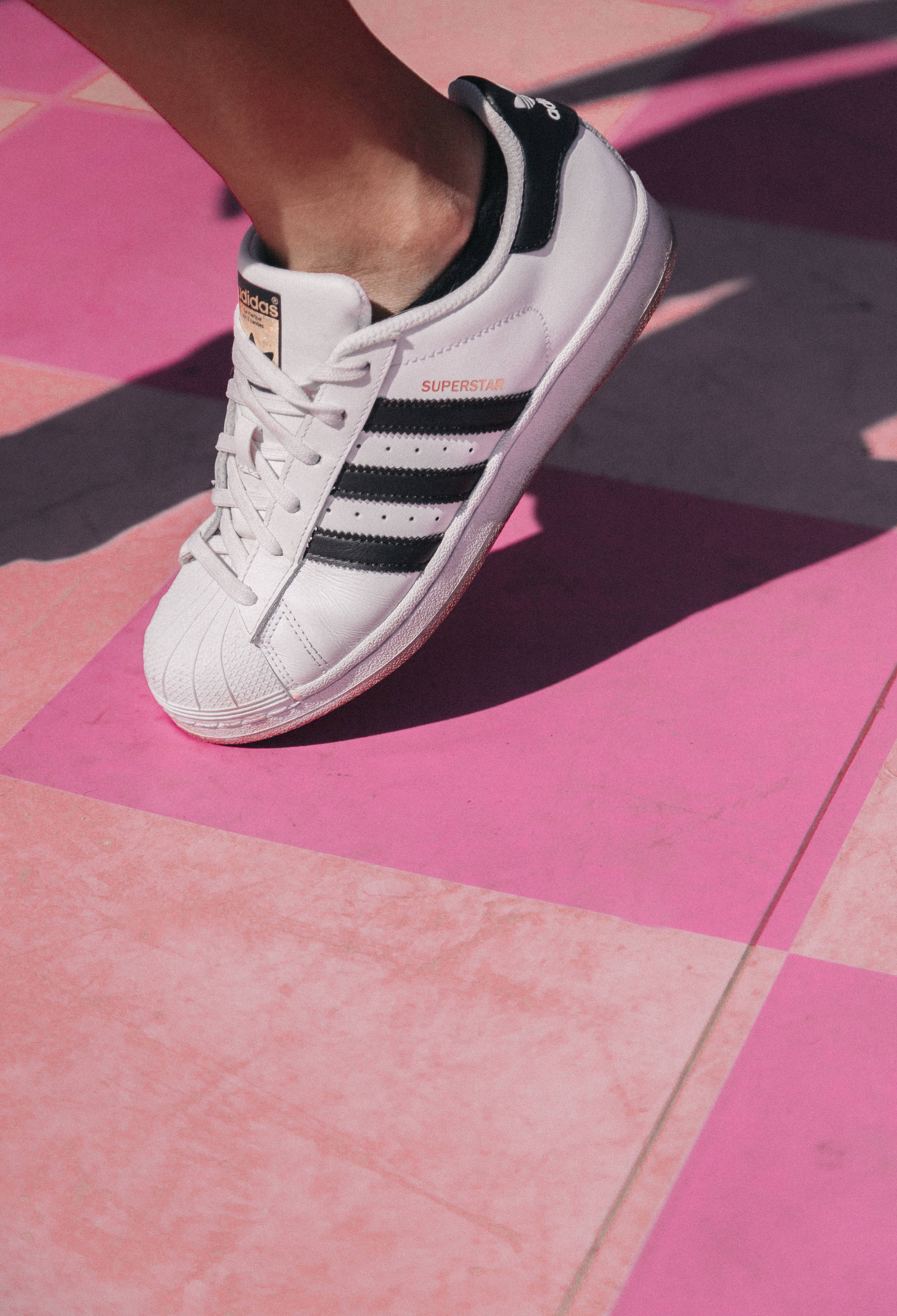 adidas Superstar, Pretty Pink, white, 5K Phone Wallpaper