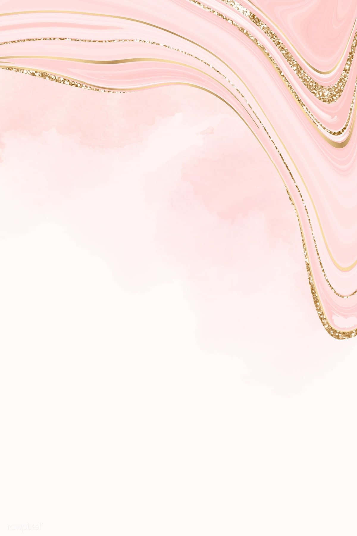 Pink And Gold, soft pink watercolor washes, glittering gold lines, HD Phone Wallpaper