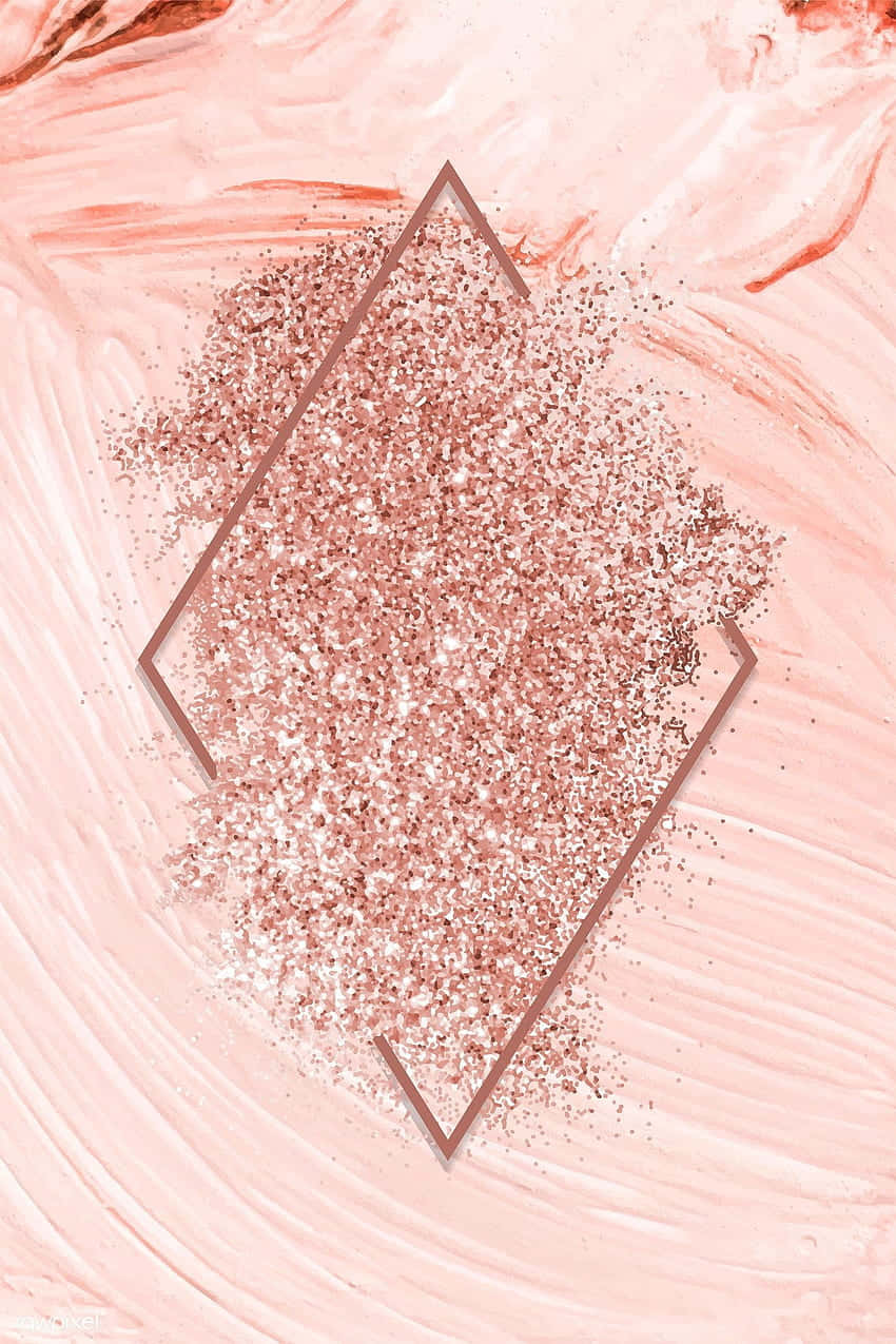 pink and gold, geometric diamond frame, rose gold glitter, SD Phone Wallpaper
